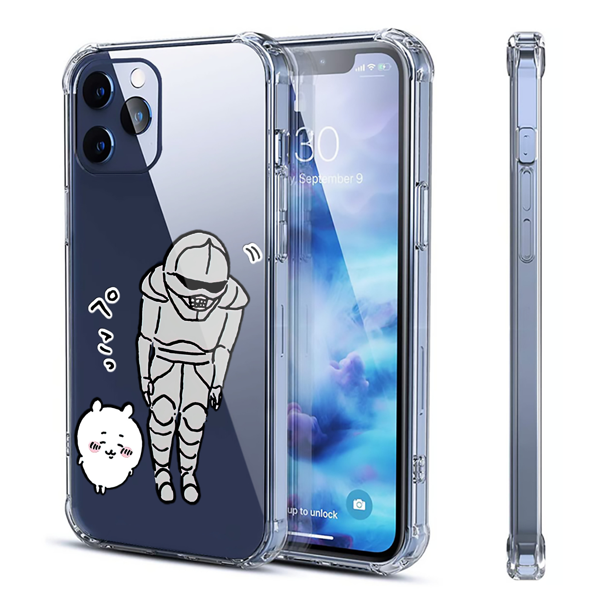 （画像用） ちいかわ 労働の鎧さん Chii-kawa Mr. Armor of Labor 【iPhone 12シリーズ対応】透明スマホケース（クリアソフトケース）